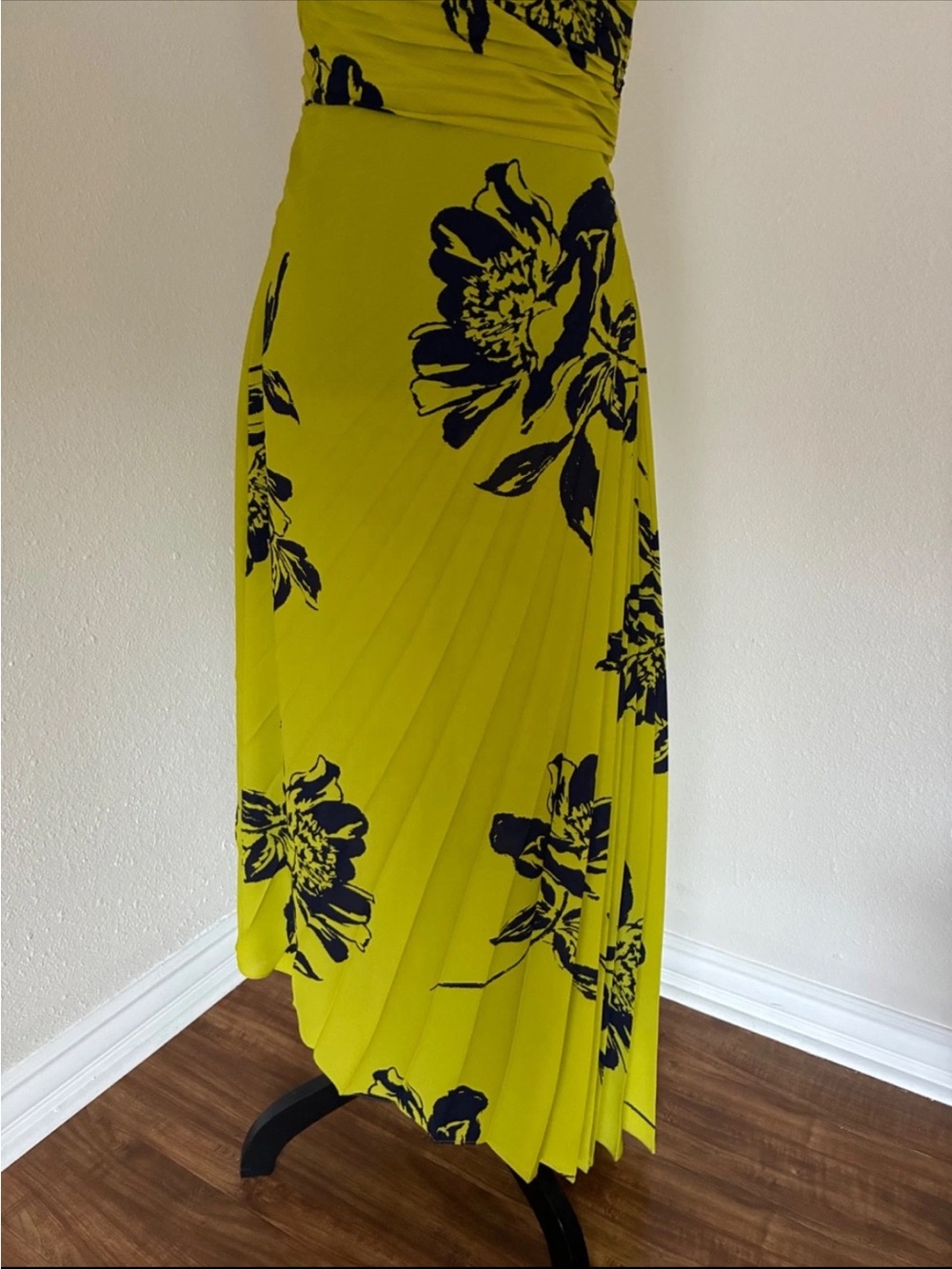 Nicole Miller Womens 6 Flower Pattern Pleated One Shoulder Party Cocktail Dress - Picture 7 of 16